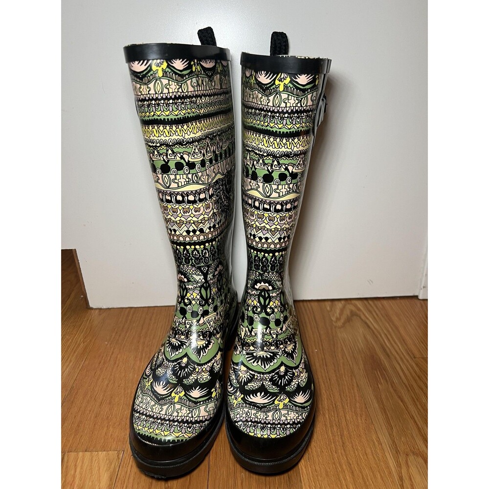 Sakroots Rain Boots Womens Size 7 Multicolor Geometric Knee High Waterproof - Picture 2 of 11